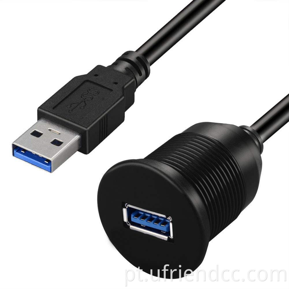 Fabricante de cabos USB 3.0 Micro B Masculino para B fêmea adaptadora masculina para fêmea USB Painel de cabo OTG Montar micro impermeável USB